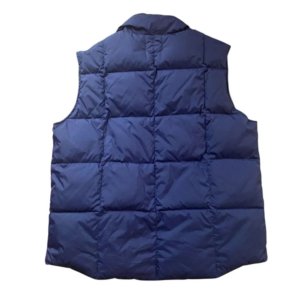 Lands End Mens Goose Down Puffer‎ Vest L 42-44 Navy Lightweight Warm Nylon Shell